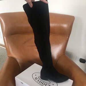Thigh High Over the Knee OTK Black Suede Boot